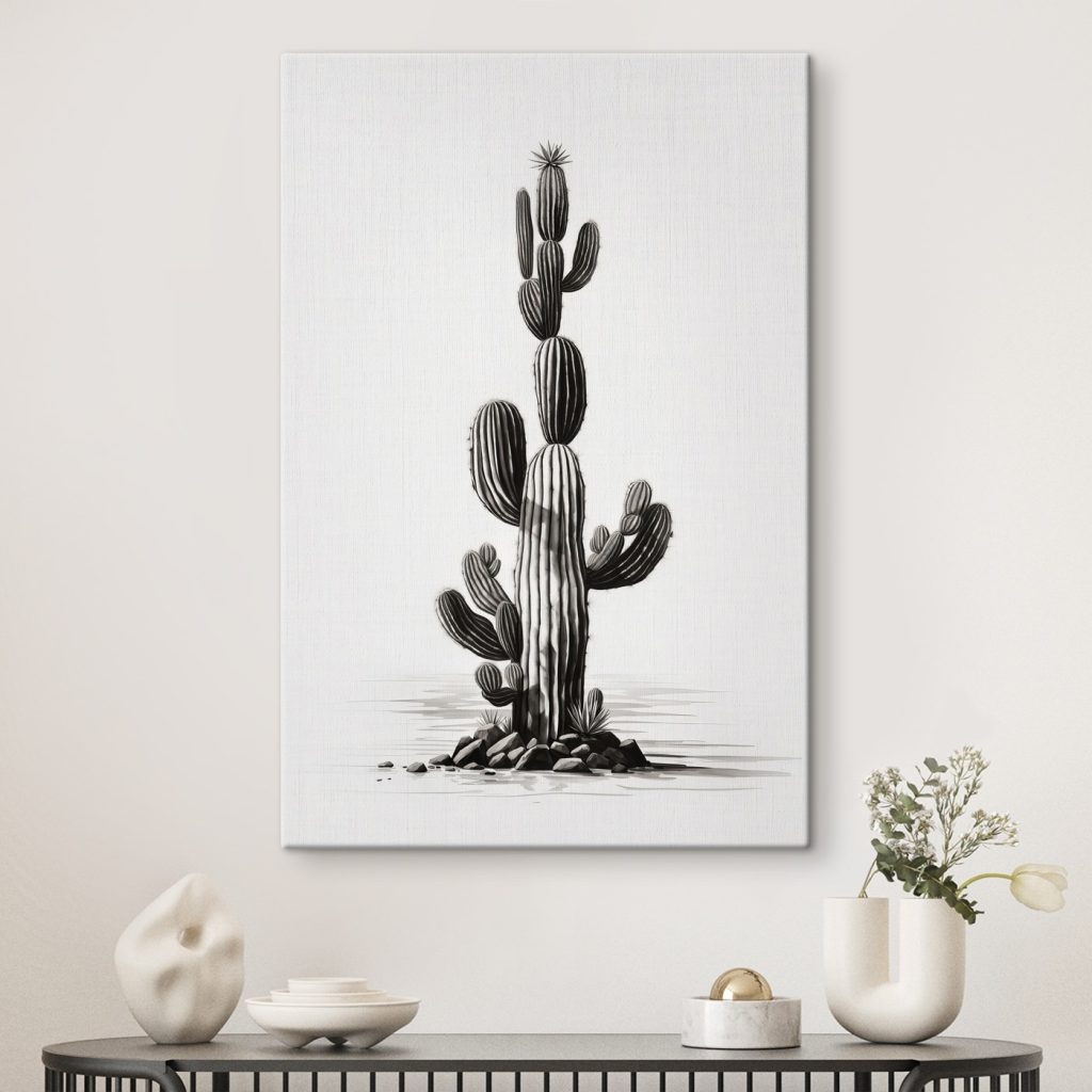 Cactus en trazos negros — interior 1