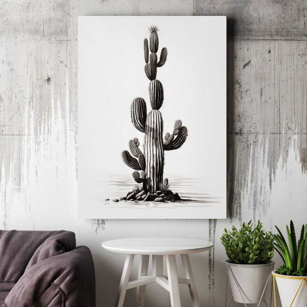 Cactus en trazos negros — interior 3