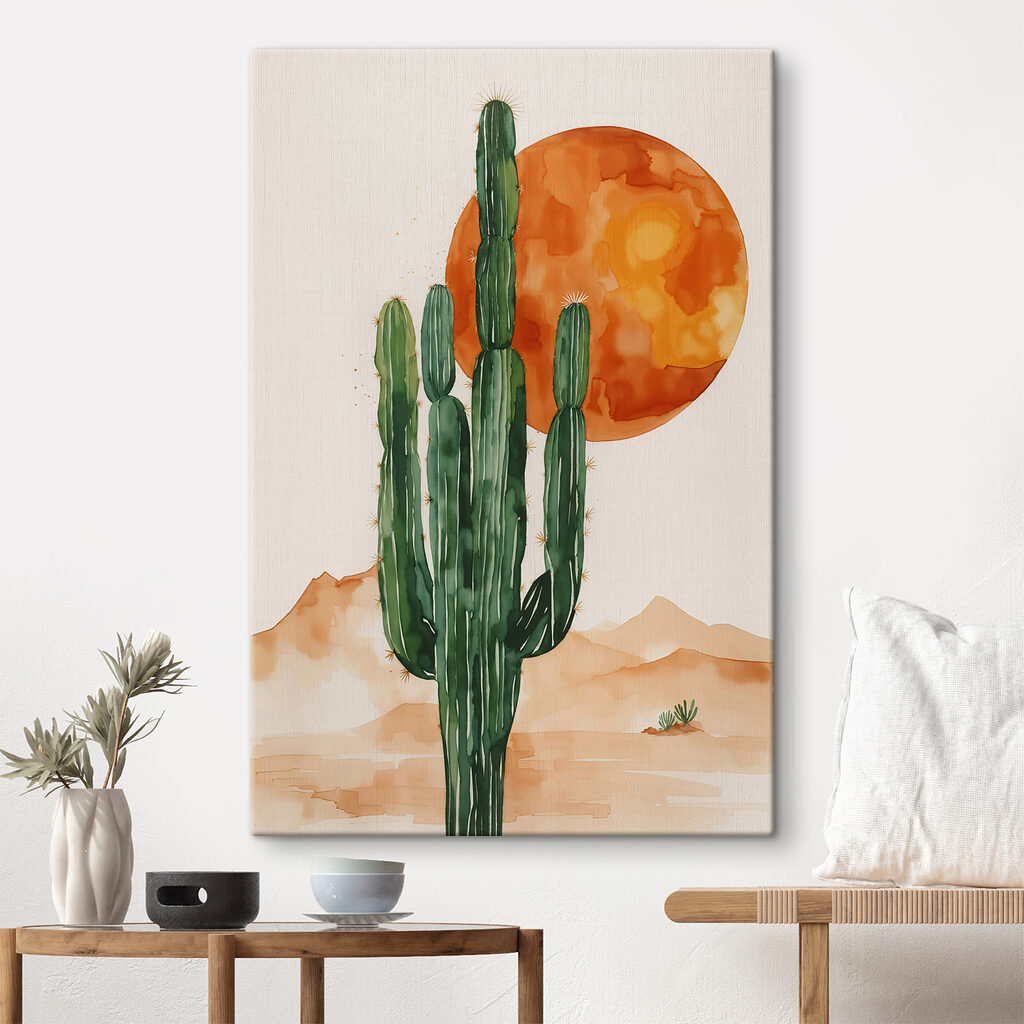 Cactus con sol naranja — interior 1