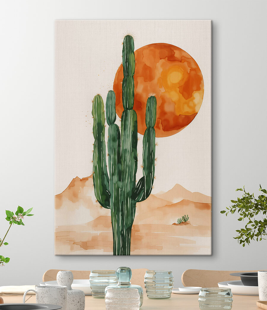 Cactus con sol naranja — interior 3