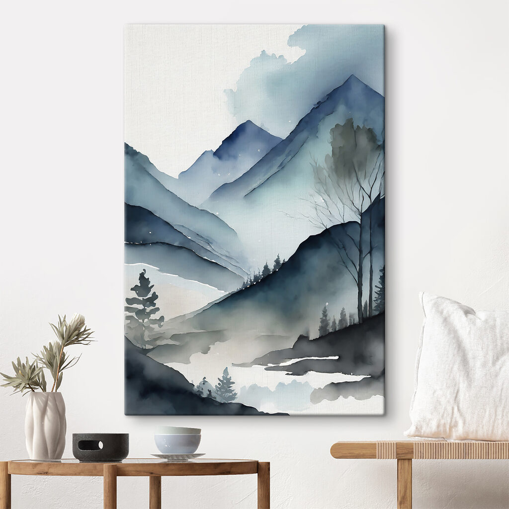 Montañas azules y agua — interior 2