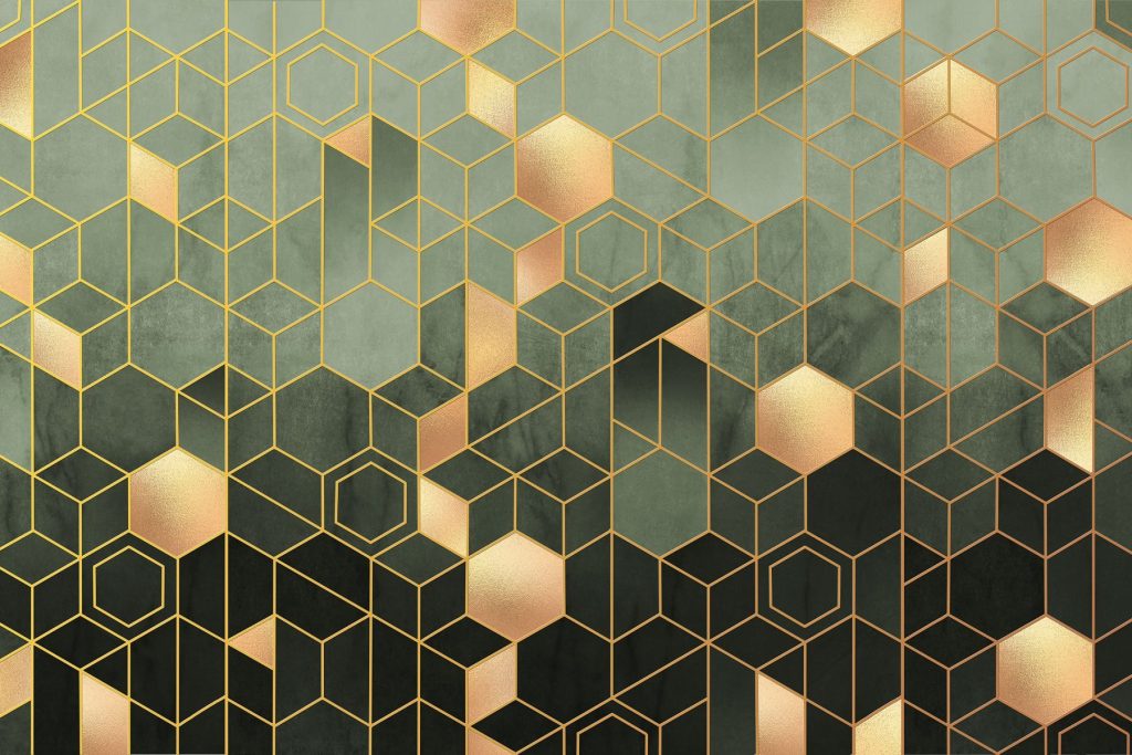 Hexágonos con profundidad — diseño completo