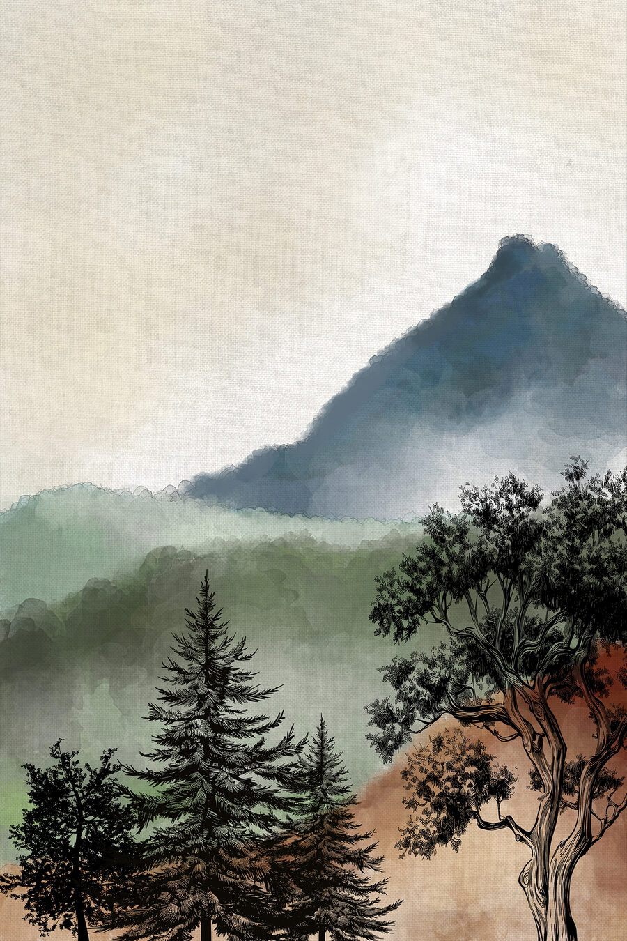 Pico tras el bosque — diseño completo