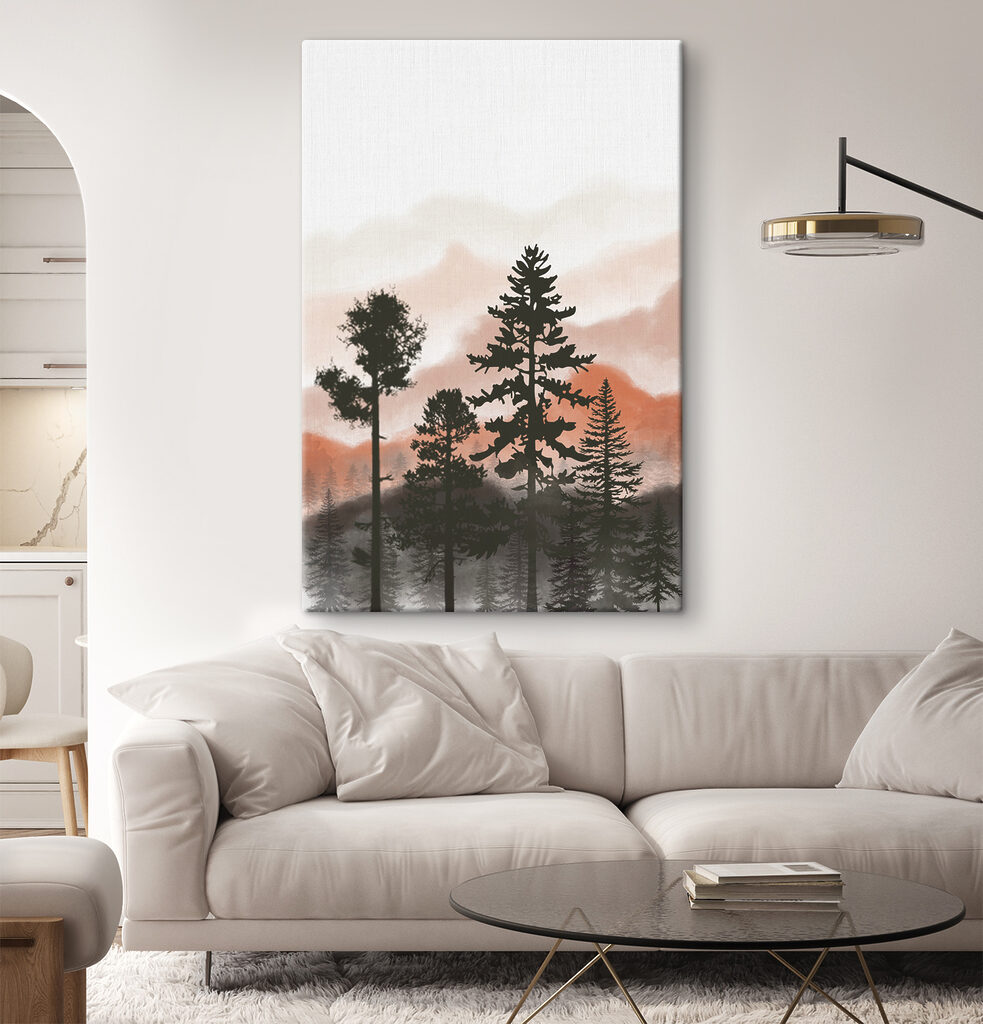 Tres árboles en niebla — interior 2