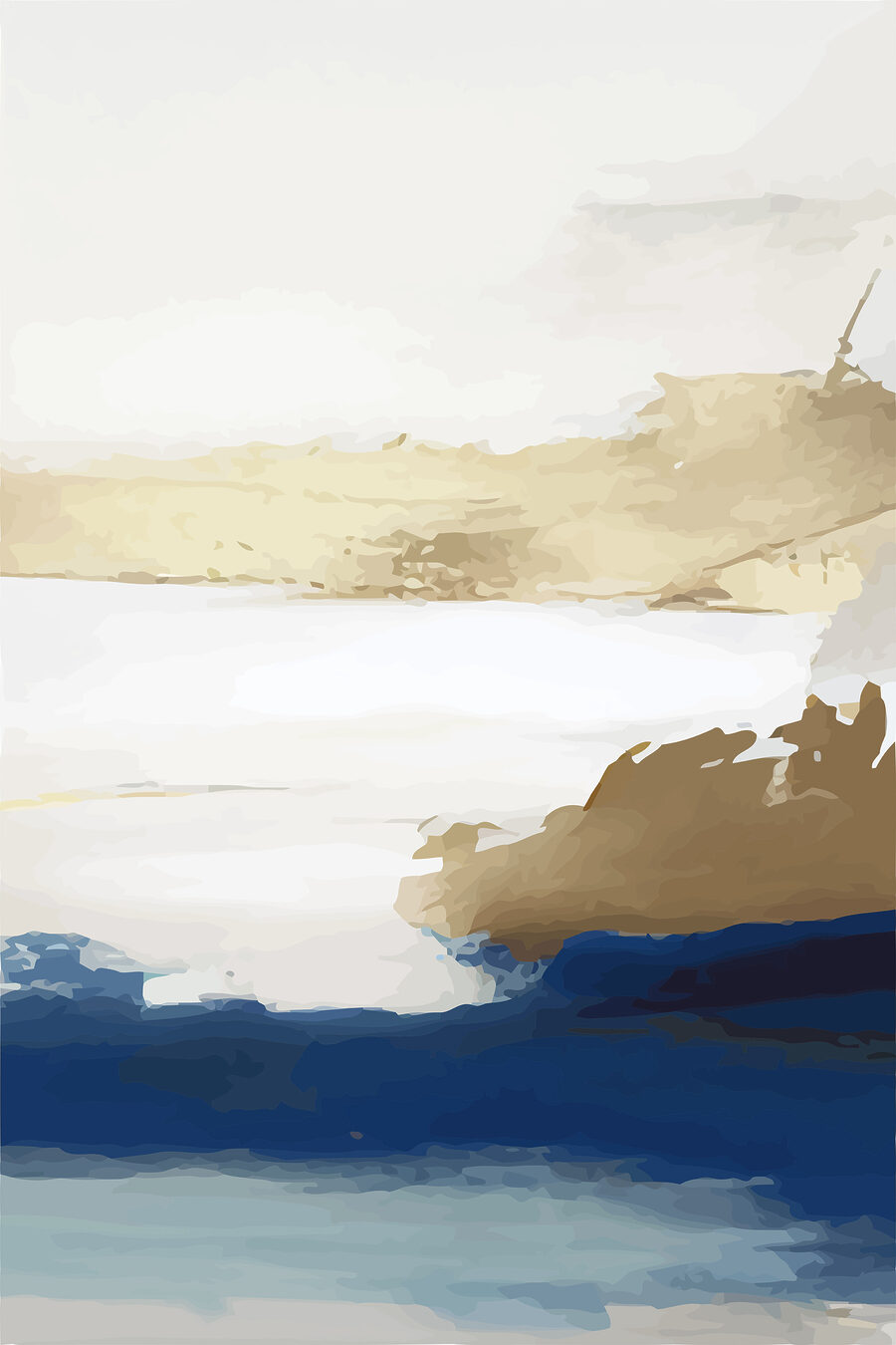 Horizonte dorado sobre azul — diseño completo