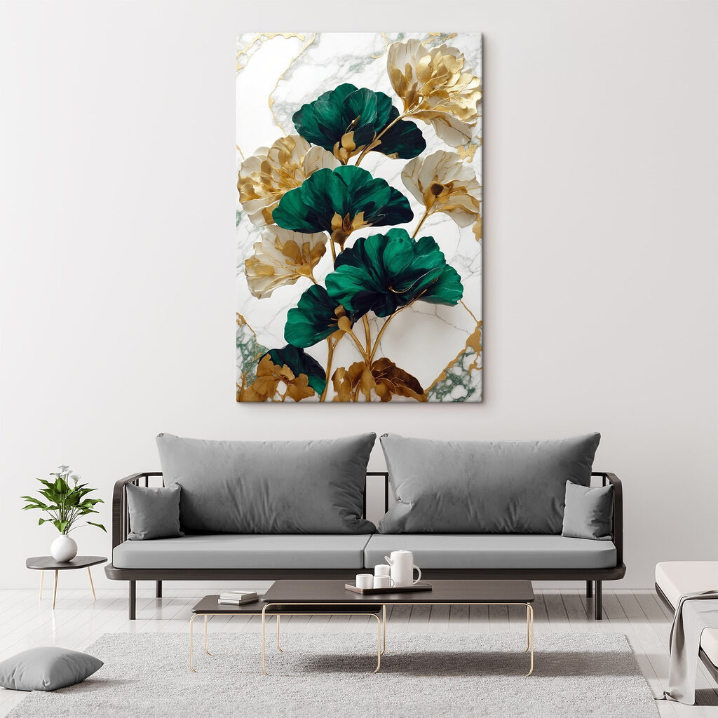 Flores verdes con oro — interior 5