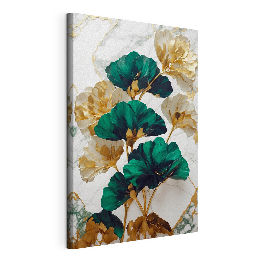 Flores verdes con oro — vista del producto