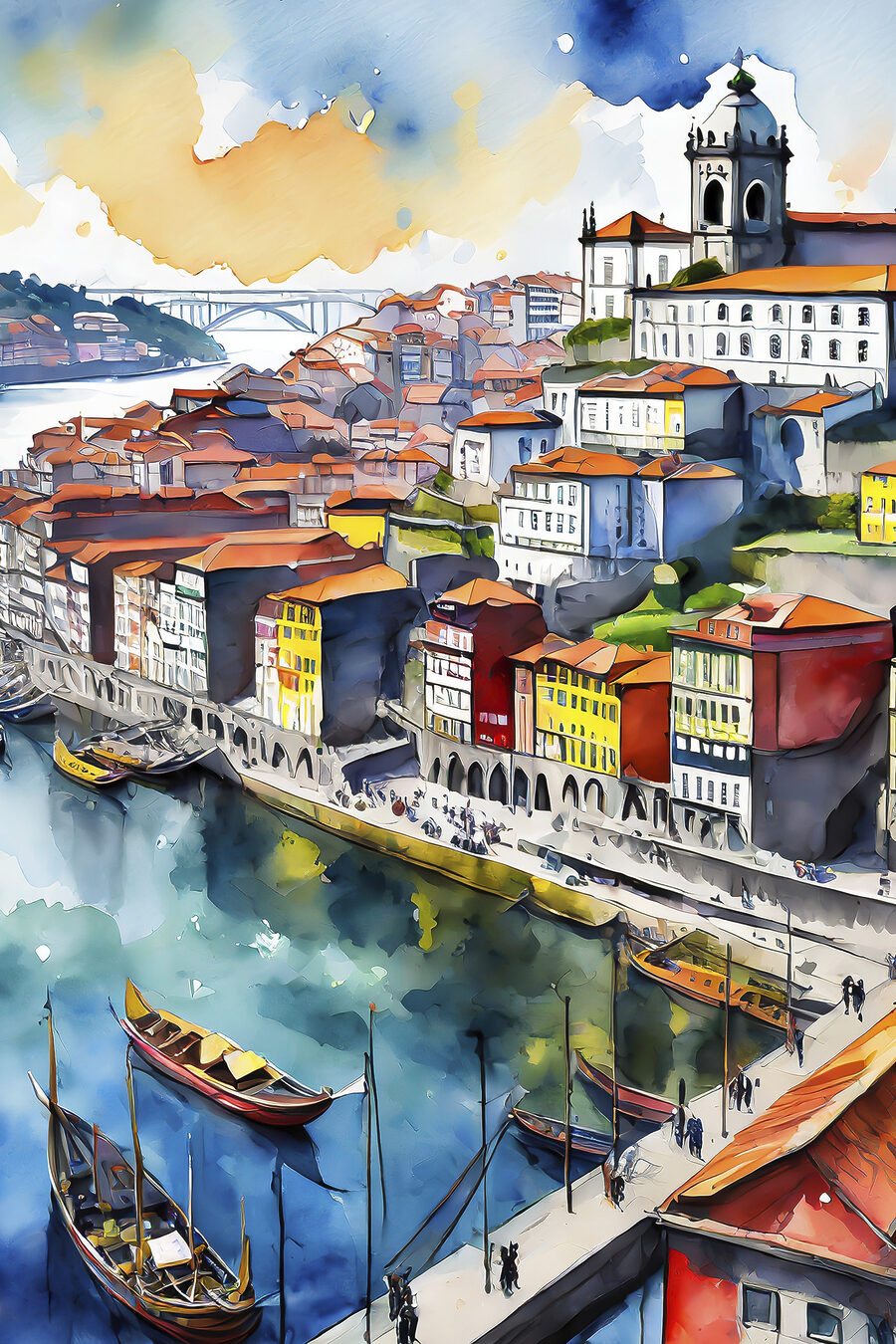 Ciudad junto al agua — diseño completo