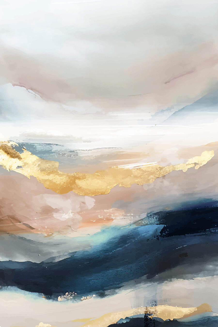 Costa lejana en pintura — diseño completo