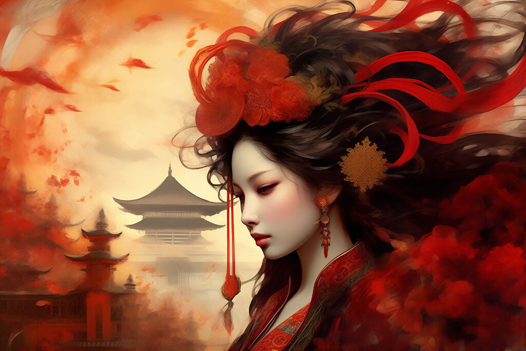 Flor roja de ensueño — diseño completo