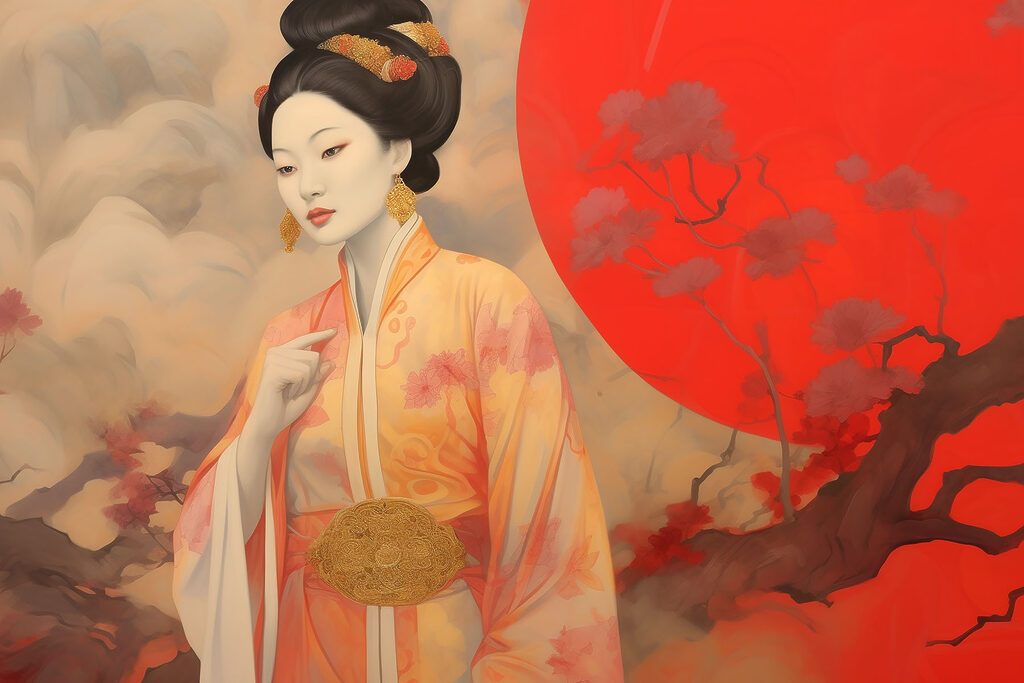 Kimono al atardecer — diseño completo