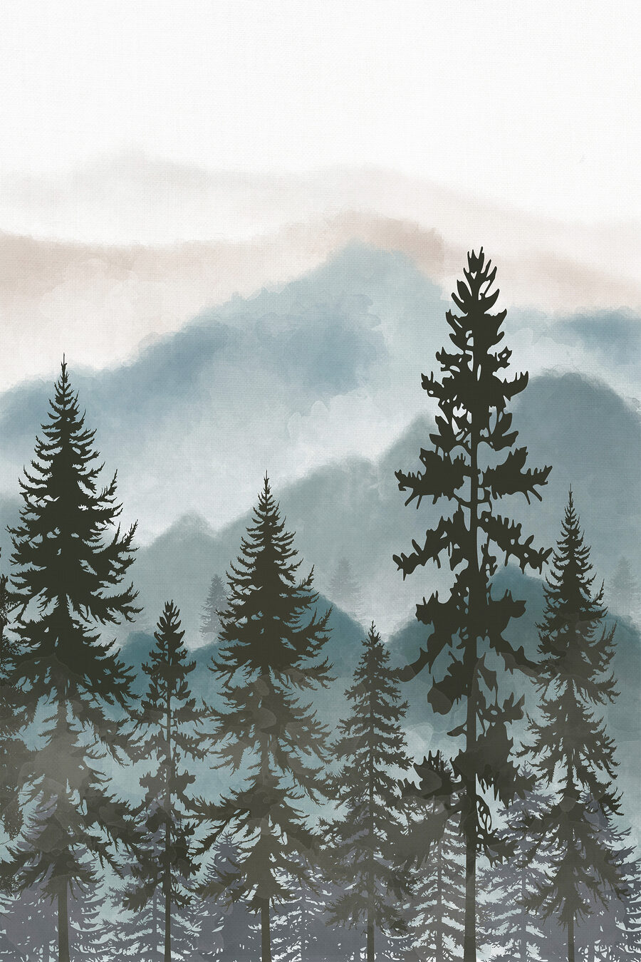Capas de bosque lejano — diseño completo