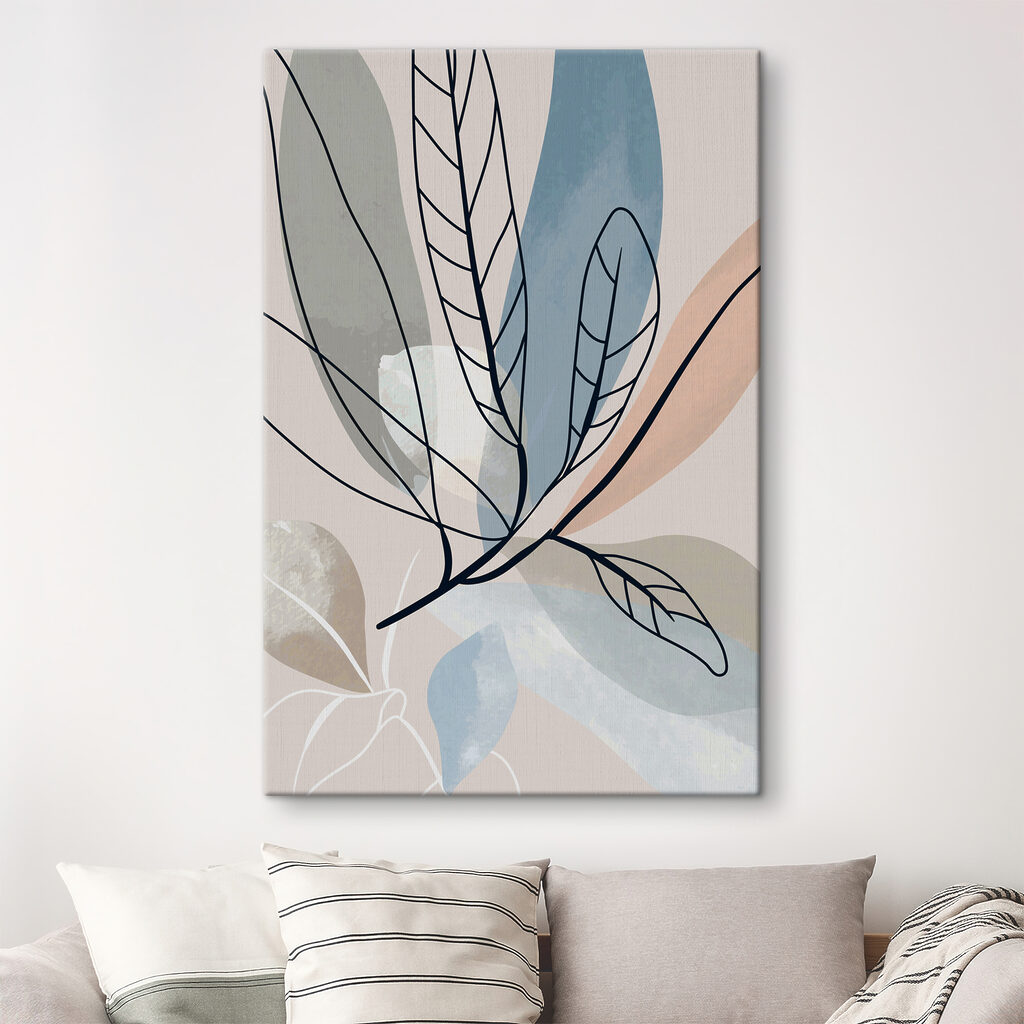 Hojas finas sobre azul — interior 3