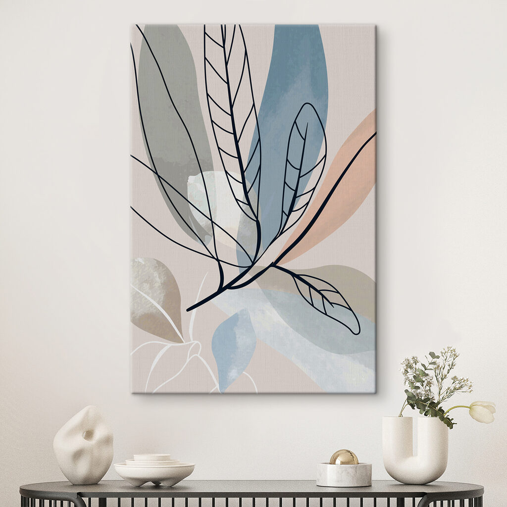 Hojas finas sobre azul — interior 4