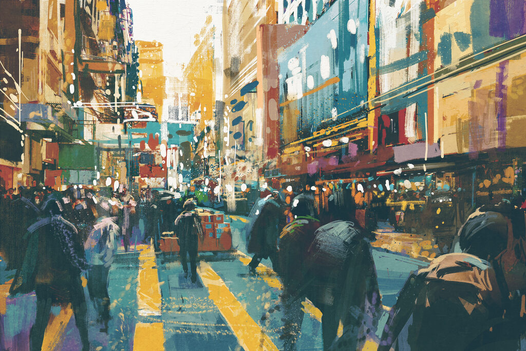 Ciudad llena de pasos — diseño completo