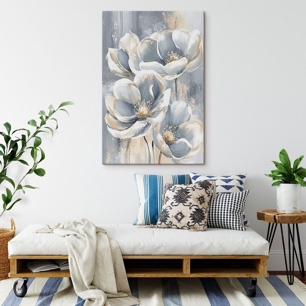Flores blancas azuladas — interior 3