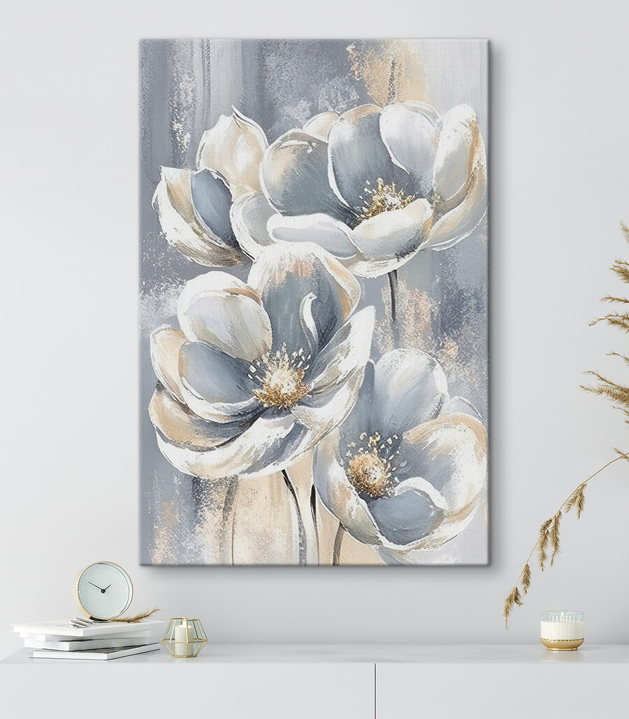 Flores blancas azuladas — interior 2