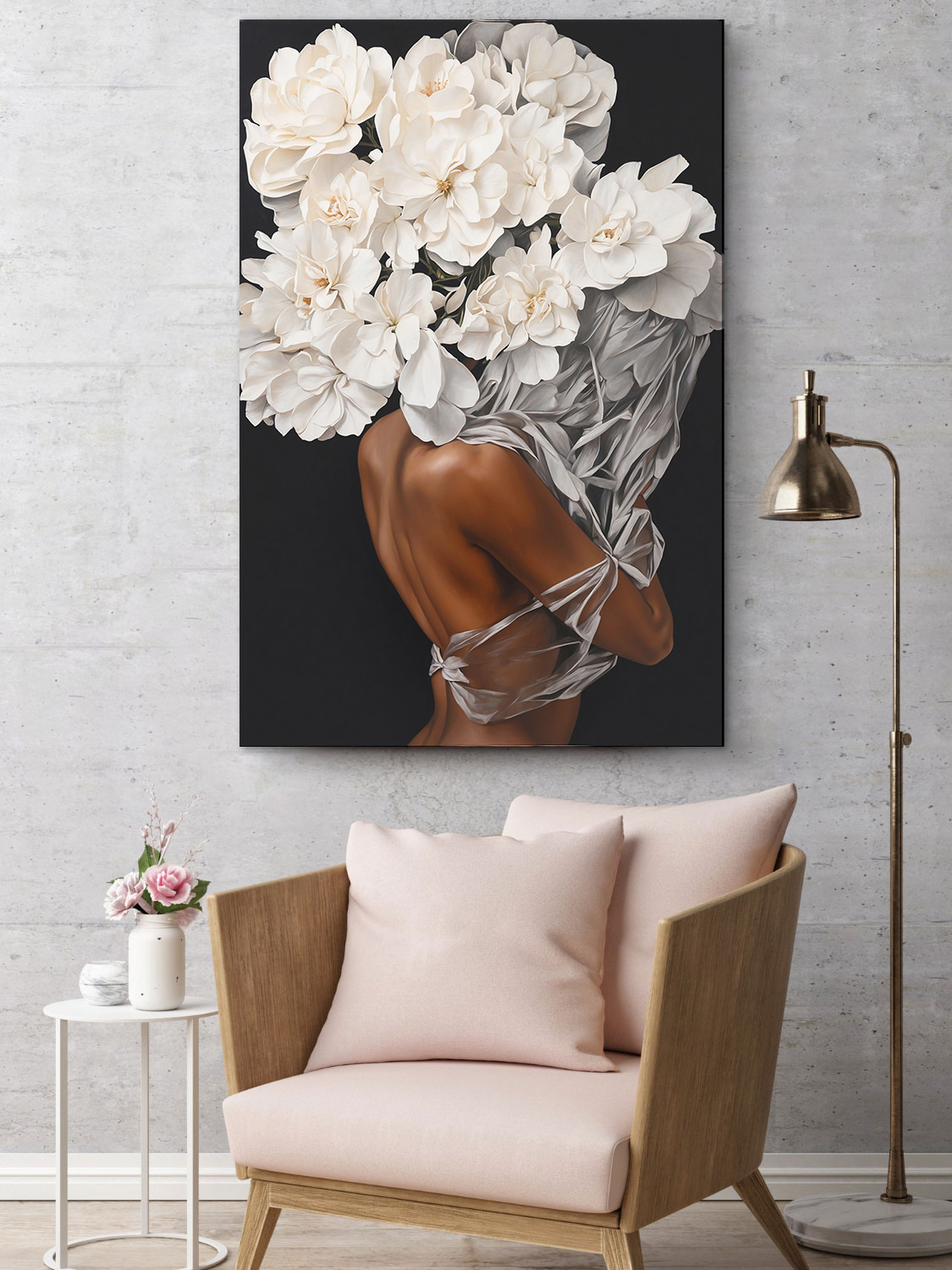 Corona blanca de flores — interior 3