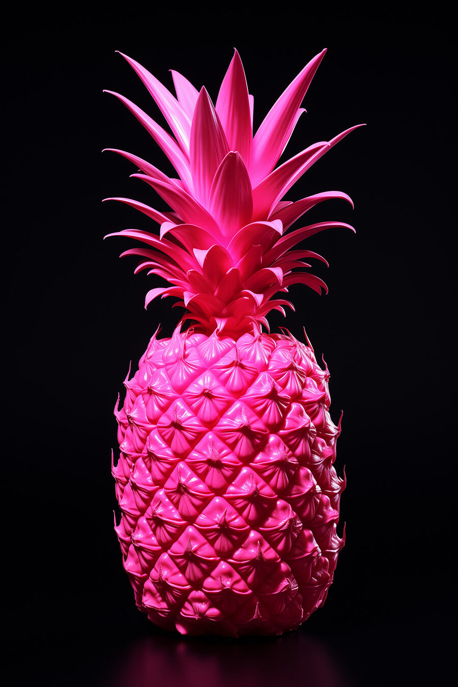 Piña en rosa intenso — diseño completo