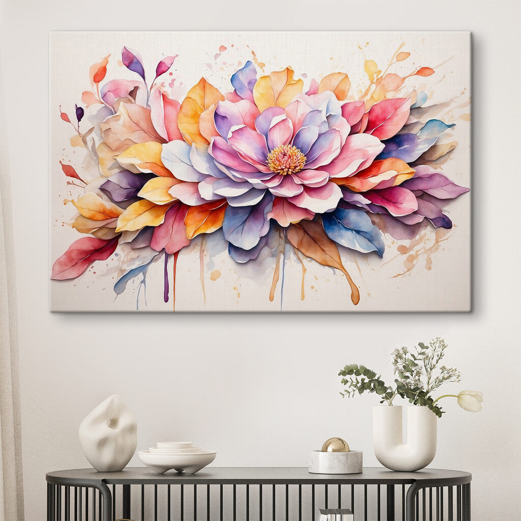 Flor en acuarela suave — interior 1