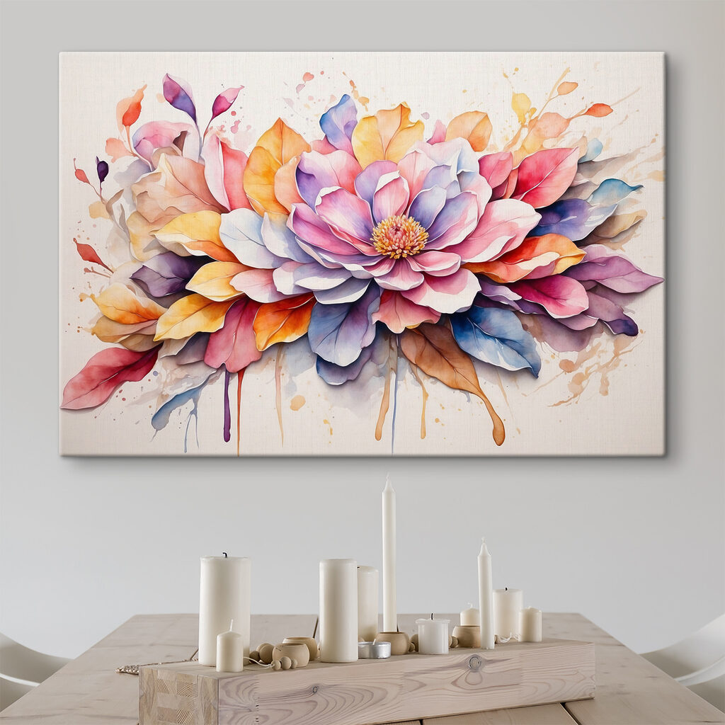 Flor en acuarela suave — interior 3