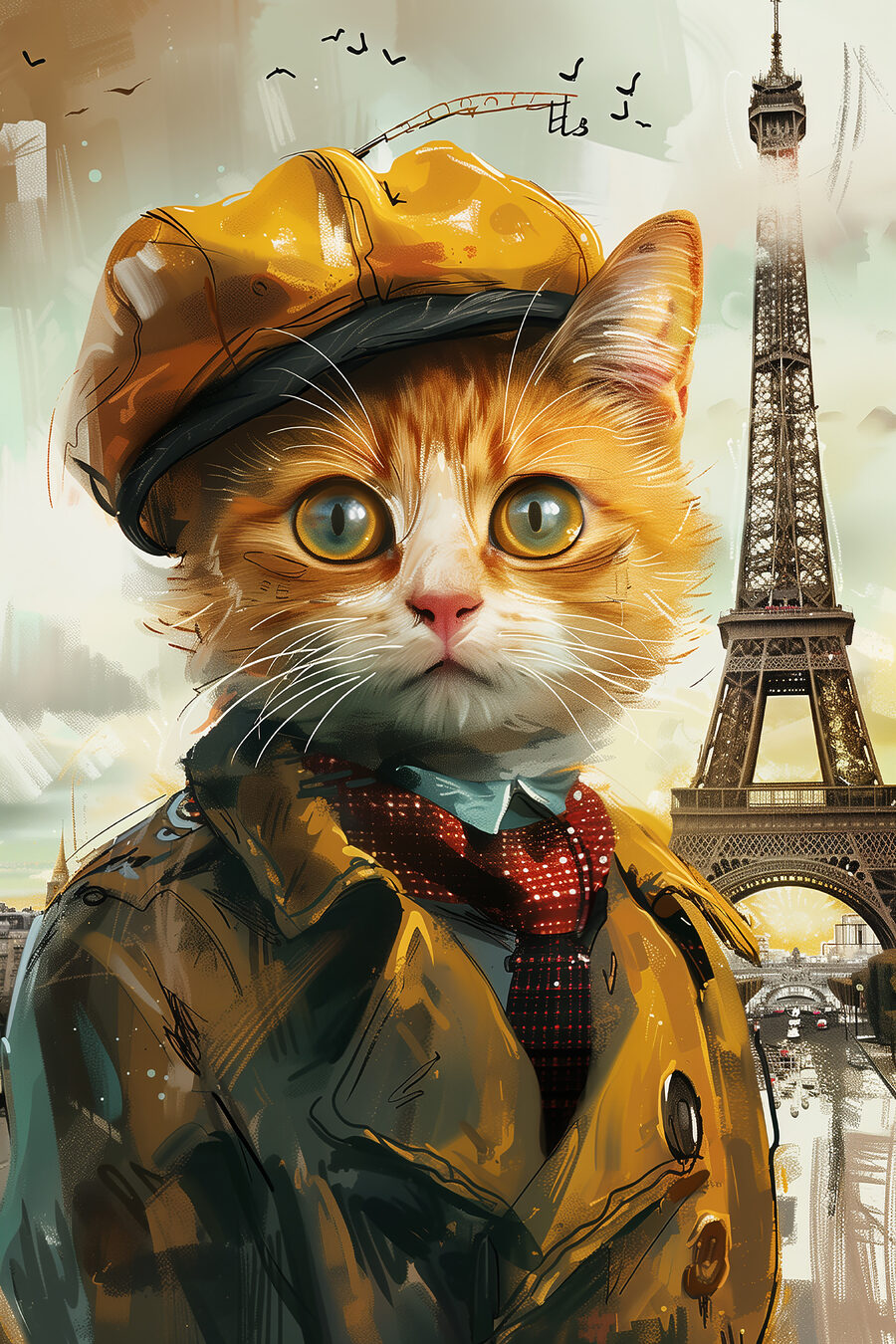 Gatito en París — diseño completo
