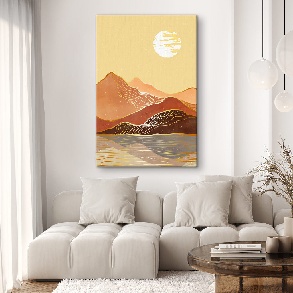 Sol sobre montañas naranjas — interior 2