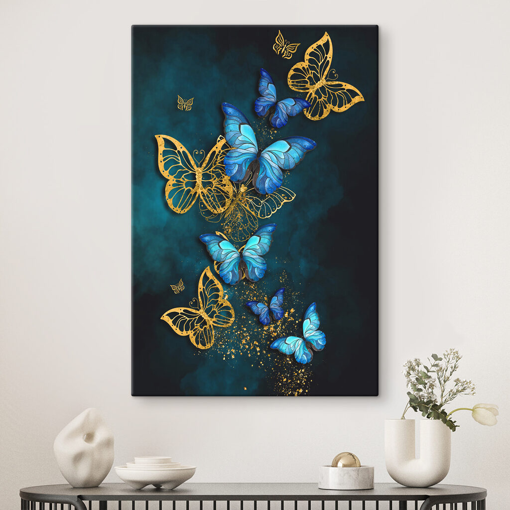 Mariposas de contorno dorado — interior 2