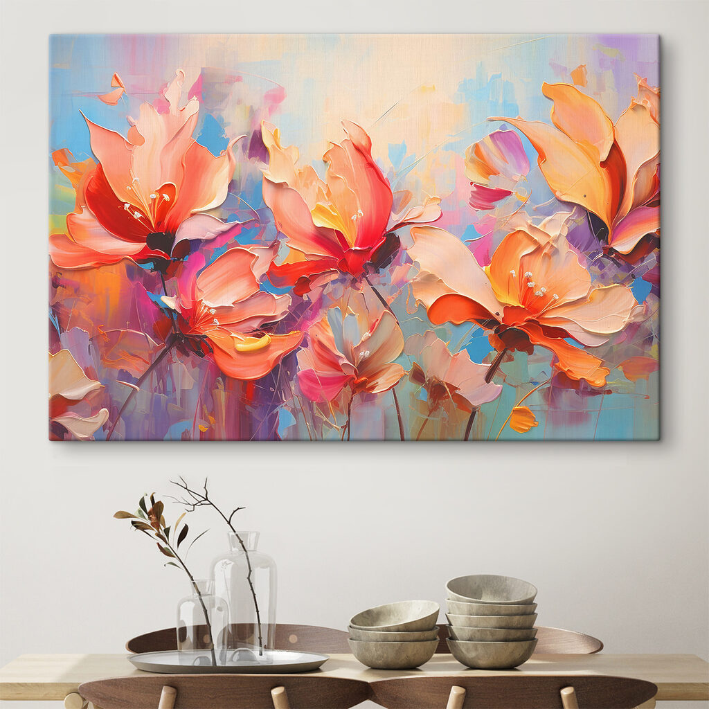 Flores en abanico alegre en un interior