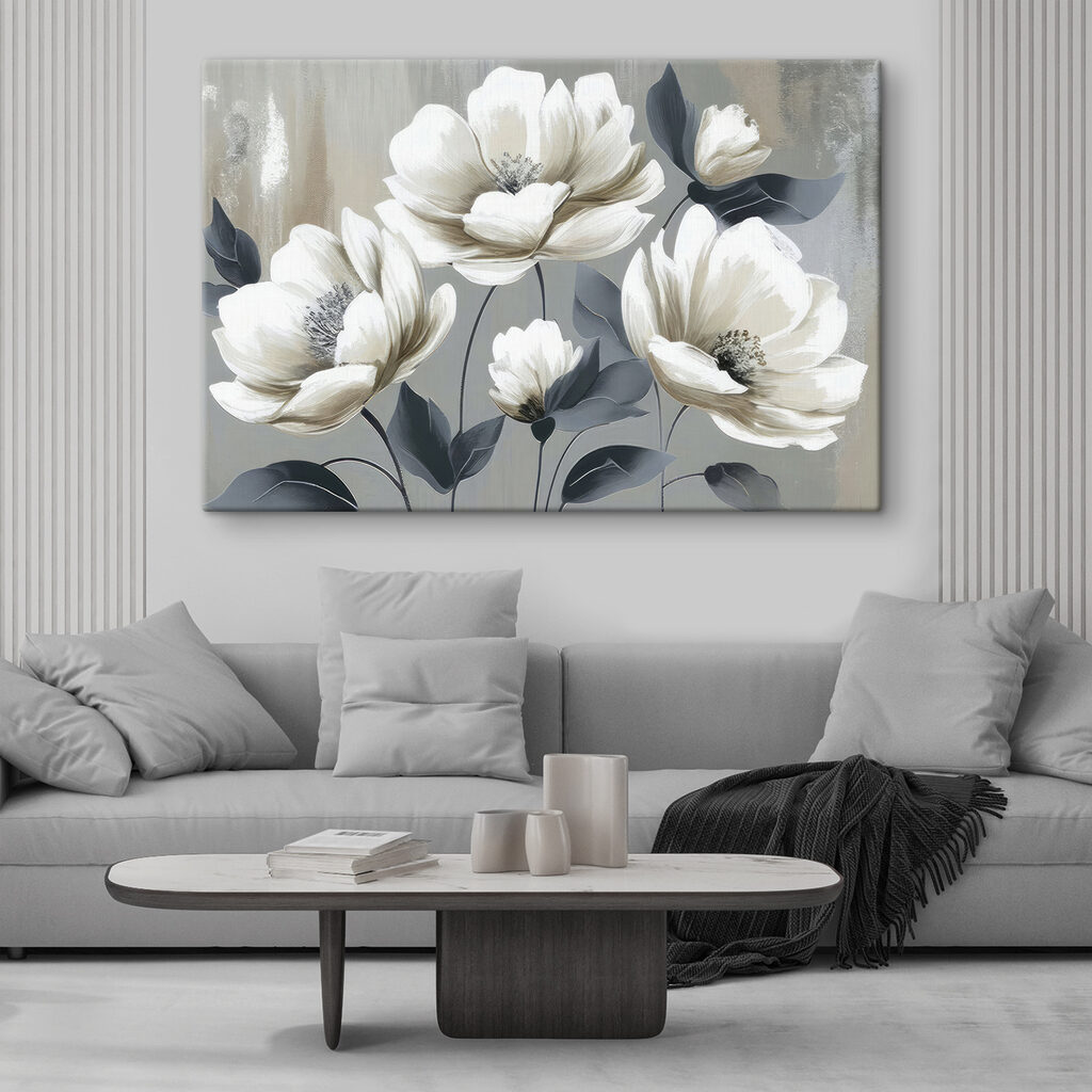 Flores blancas, tallos oscuros — interior 1