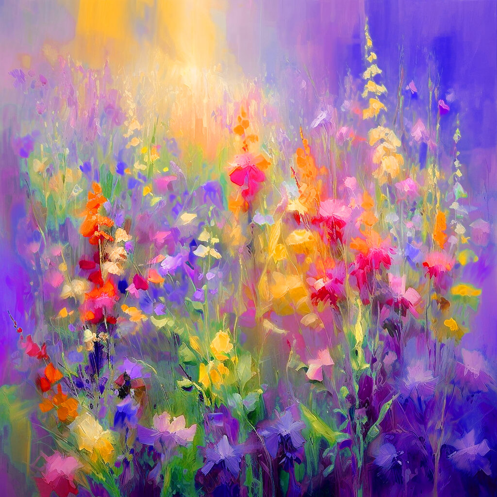 Flores silvestres vibrantes — diseño completo