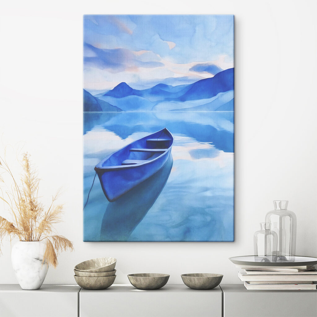 Barquita entre montañas azules — interior 2