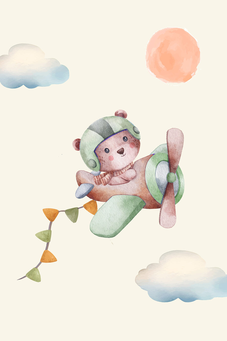Osito en avioneta — diseño completo