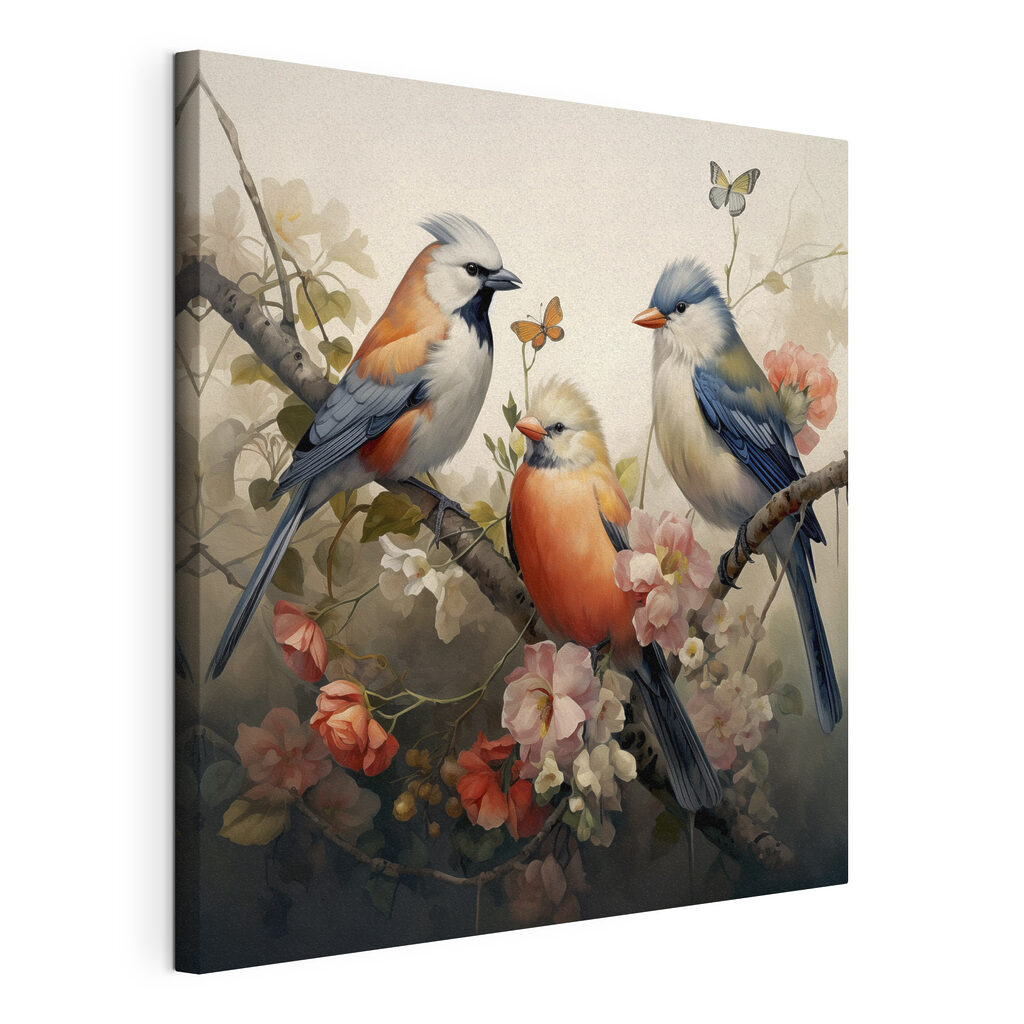 Tres pájaros en primavera — vista del producto
