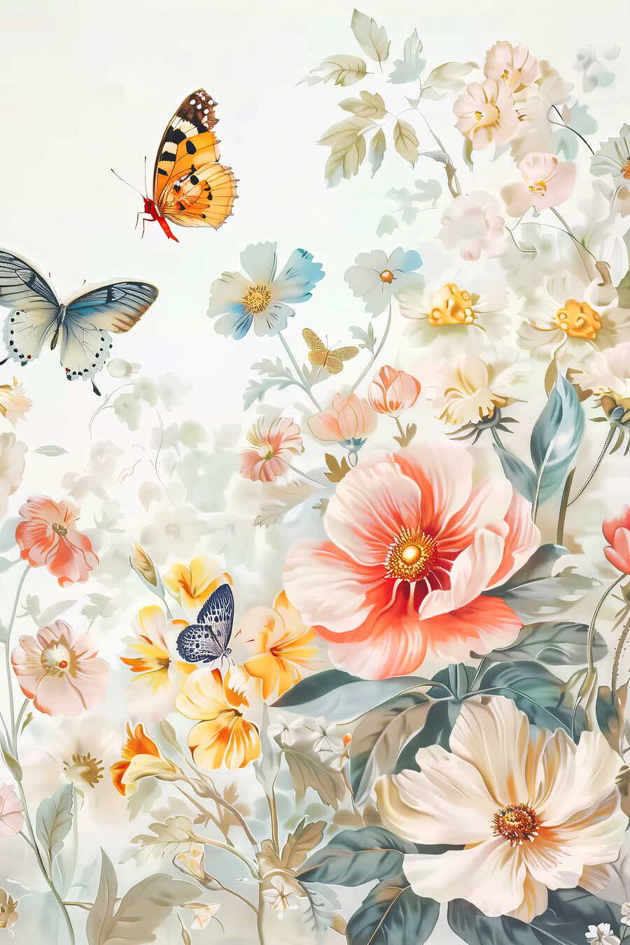 Mariposas en jardín ligero — diseño completo