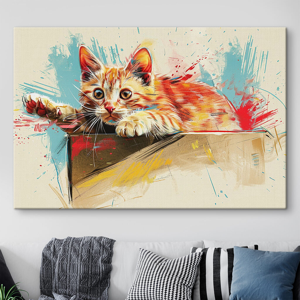 Gatito entre salpicaduras — interior 1