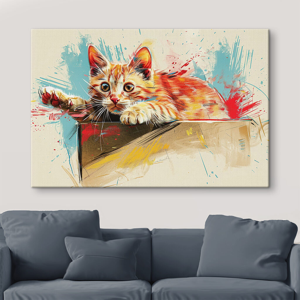 Gatito entre salpicaduras — interior 2