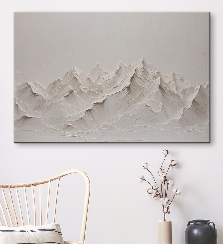 Cumbres en suaves pliegues en un interior