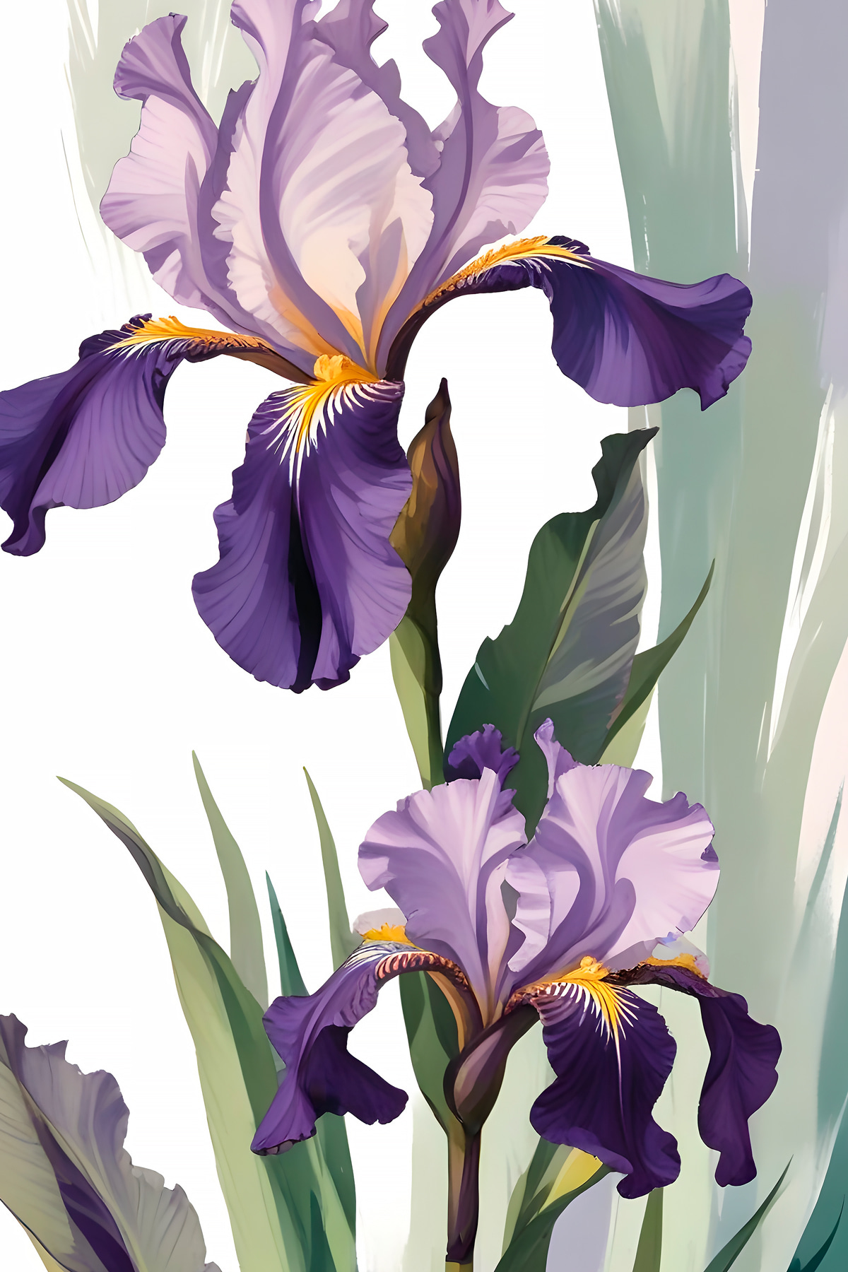 Iris junto al borde — diseño completo