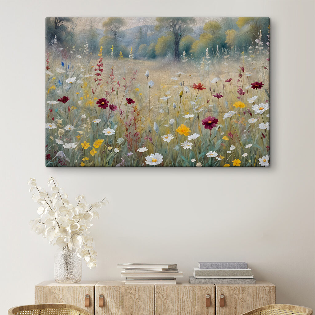 Prado de flores silvestres en un interior