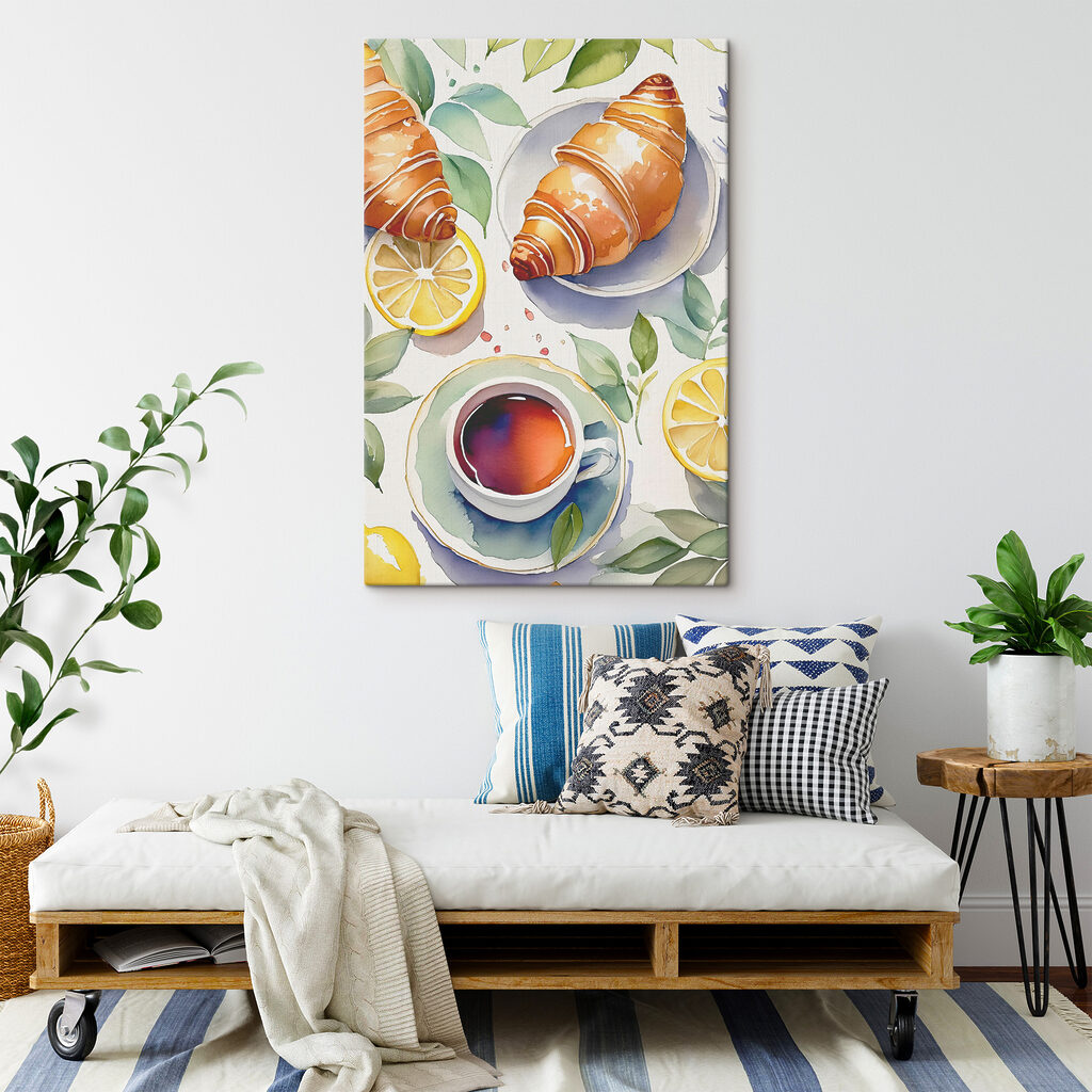 Cruasán con limón en un interior