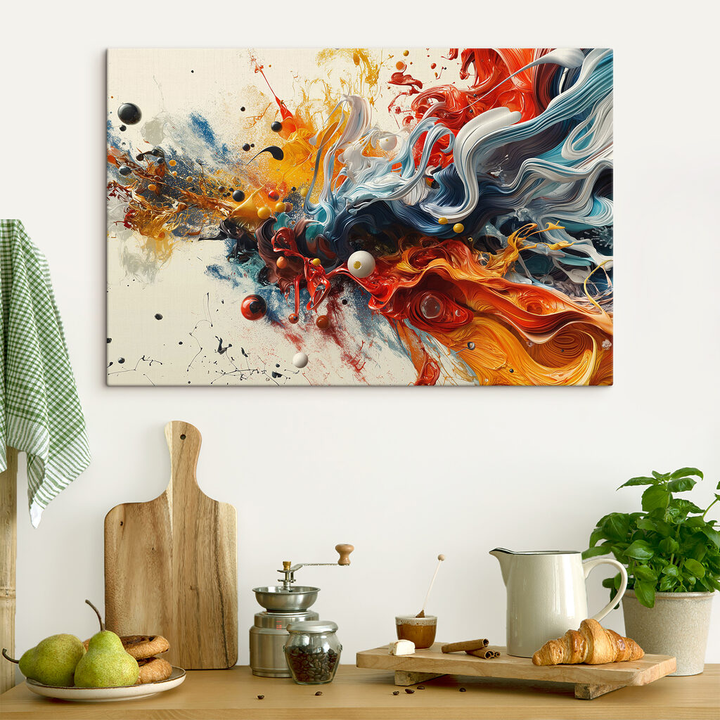 Colores y salpicaduras en un interior