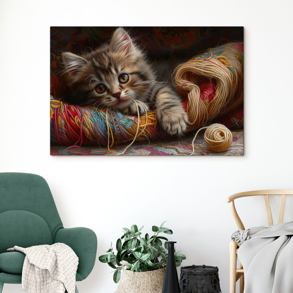 Gatito entre lanas — interior 1