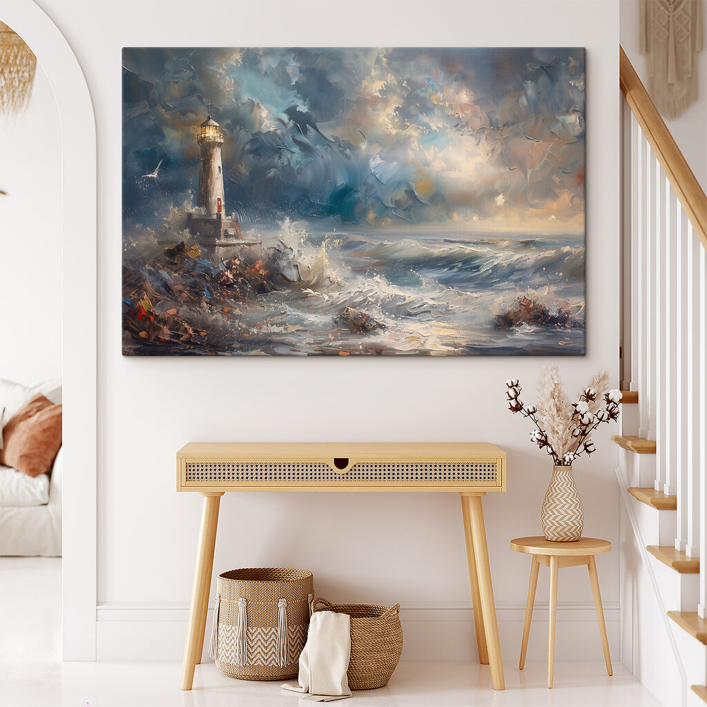 Faro sobre costa rocosa — interior 1