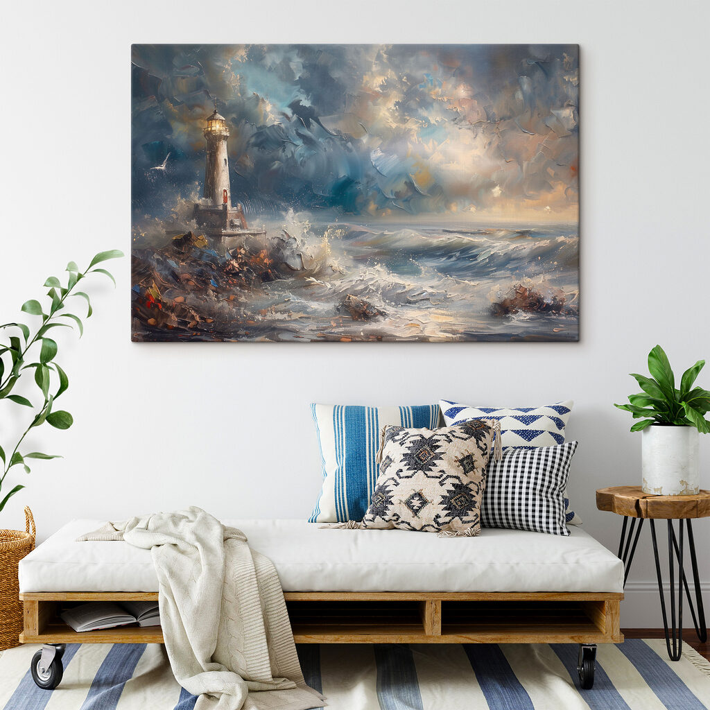 Faro sobre costa rocosa — interior 2