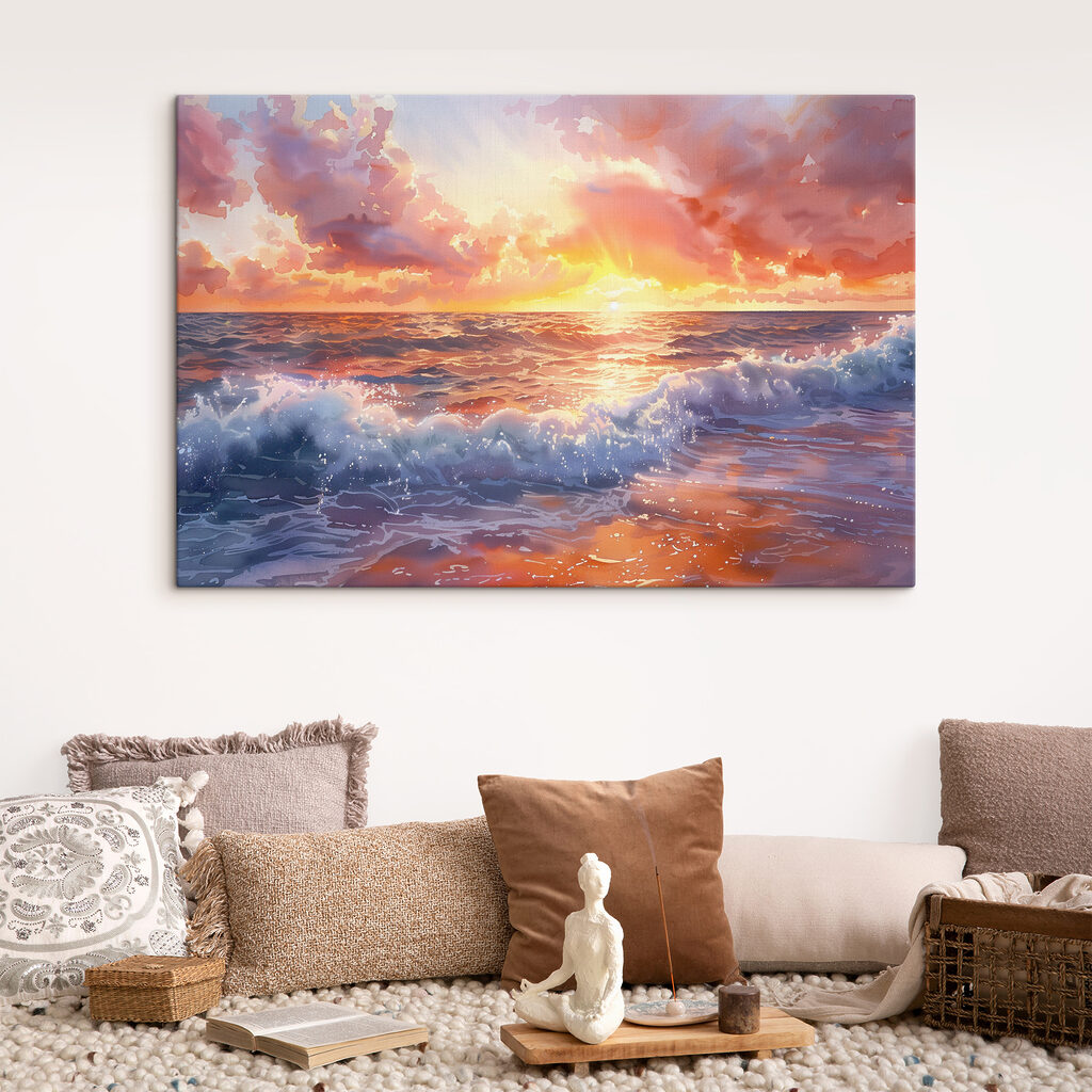 Nubes rosas sobre olas — interior 2