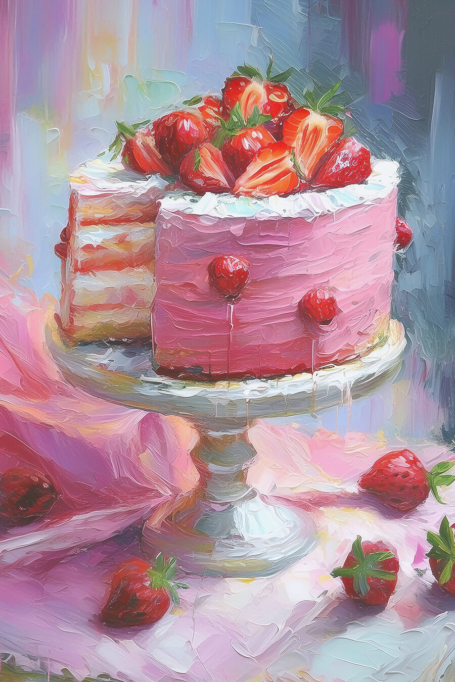 Tarta de fresas — diseño completo