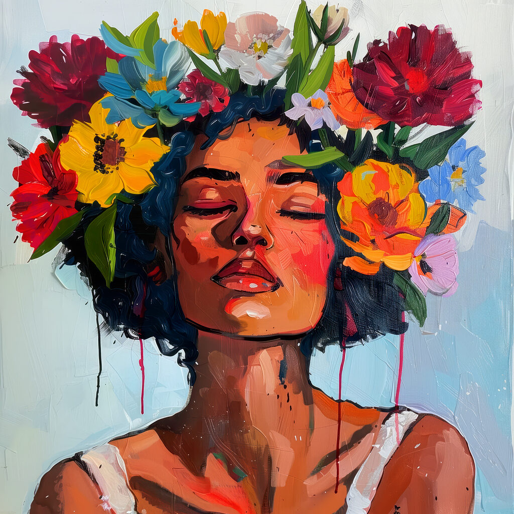 Corona de flores — diseño completo