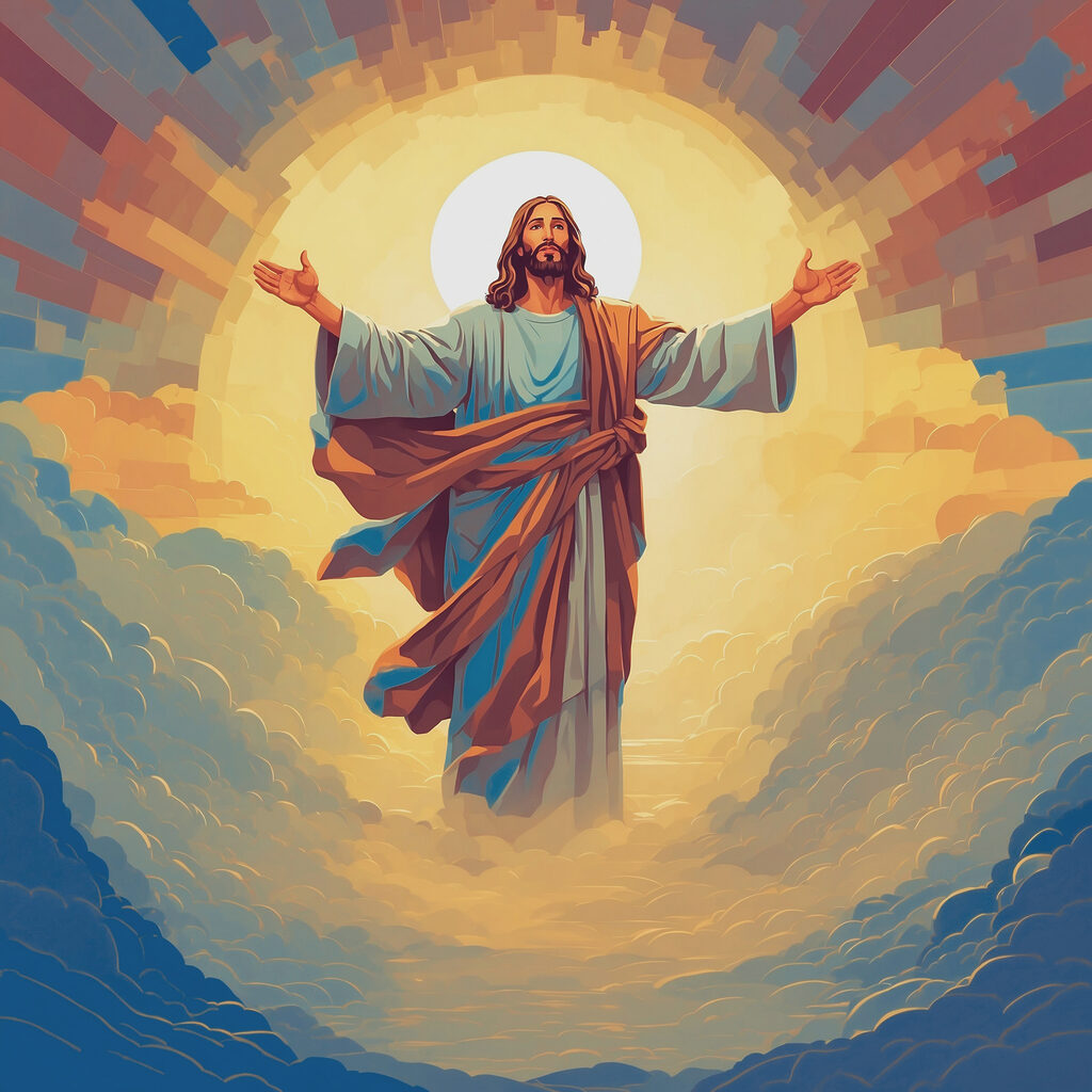 Jesús de brazos abiertos — diseño completo