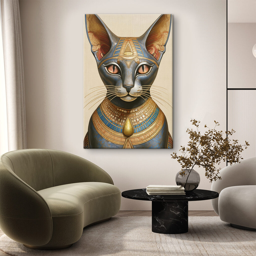 Gato con collar dorado — interior 1